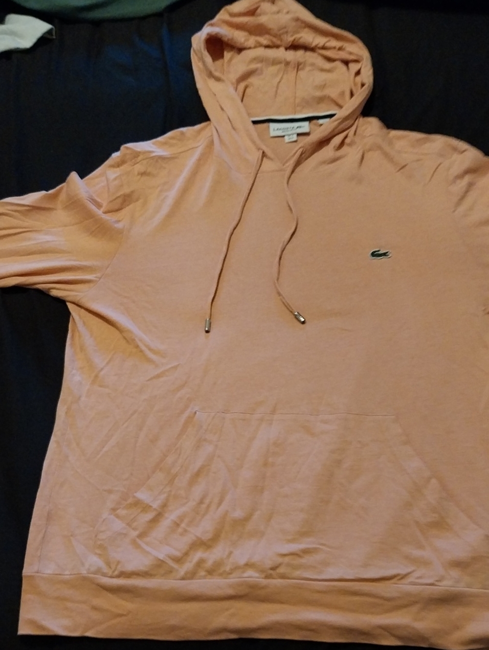 Lacoste Peach Hooded Pullover Sweatshirt